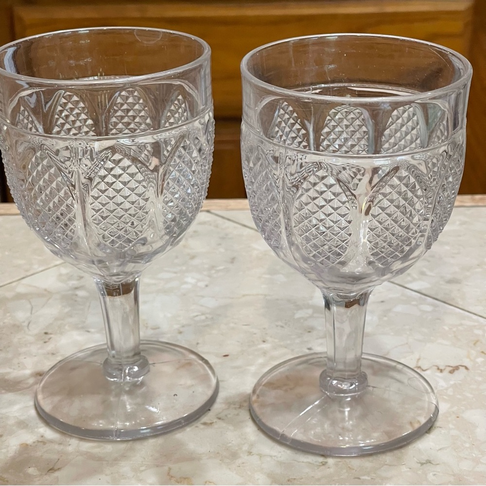 Antique Richards & Hartley glass water goblets